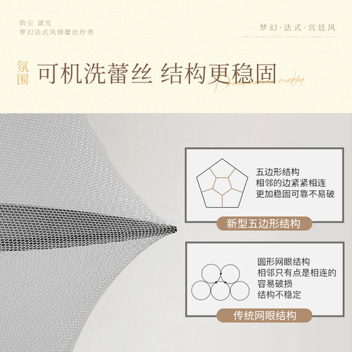 法式蕾丝纱帘透光不透人双层窗帘卧室2023年新款客厅复古轻奢梦幻