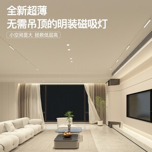 麦丹妮 超薄明装磁吸轨道灯免吊顶家用无主灯客厅主卧室照明灯具