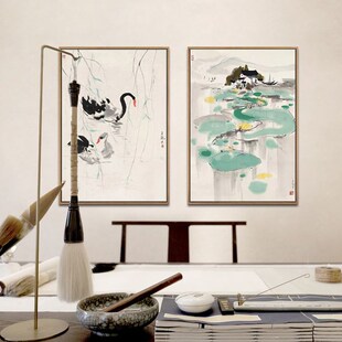 品都 吴冠中水墨山水diy数字油画手绘填色家居玄关客厅书房装饰画