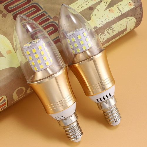 led蜡烛灯泡e14小螺口e27节能超亮5W7W9W12W拉尾尖泡水晶吊灯光源