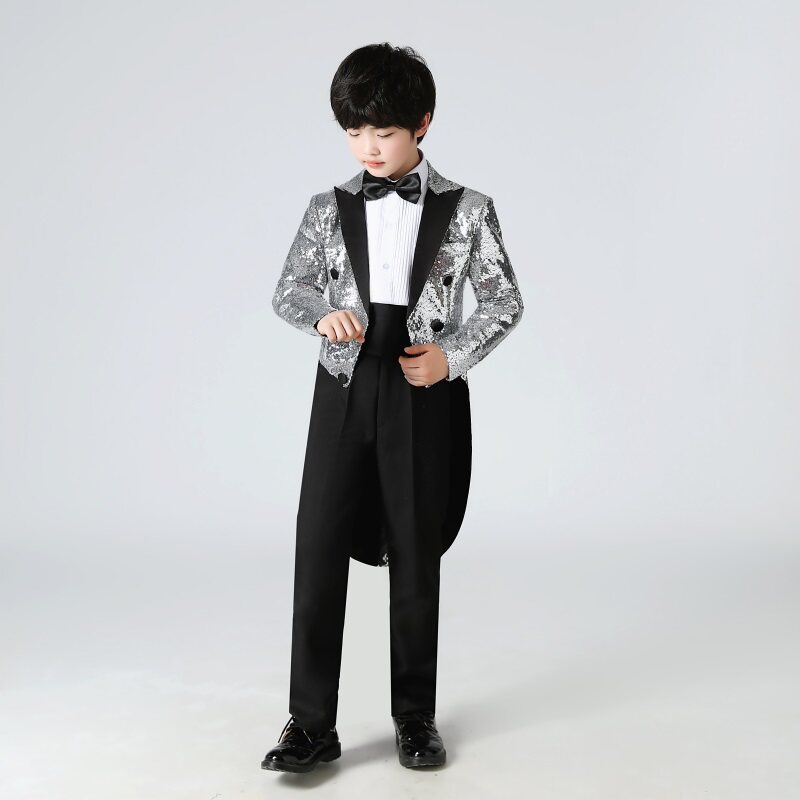 儿童燕尾服男演出服童礼服模特钢琴走秀比赛主持人花童大童服装秀
