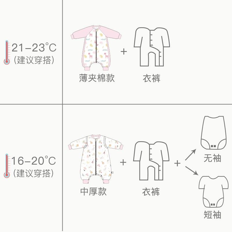 艾娜骑士婴儿睡袋秋冬竹棉纱布分腿脚宝宝儿中大童防踢被四季通用