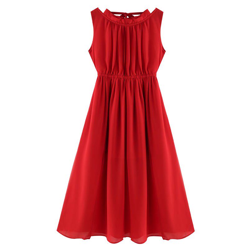 海边亲子装连衣裙2023新款夏季雪纺三亚度假长裙洋气母女装沙滩裙