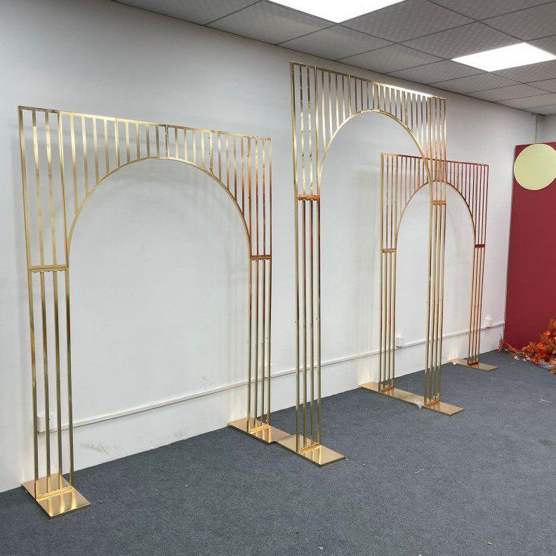 甄选金色婚礼背景架婚礼屏风背景装饰道具户外婚庆装饰摆件镀金拱