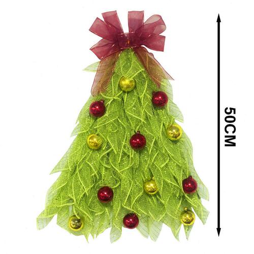 甄选跨境新品 Christmas Custom Tree Wreath 圣诞树花环户外装饰
