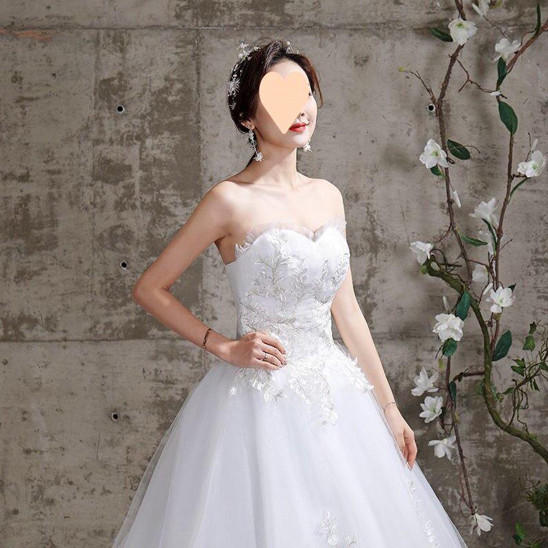 甄选抹胸主婚纱2024新款拖尾新娘结婚简约宫廷小个子中国风豪华轻