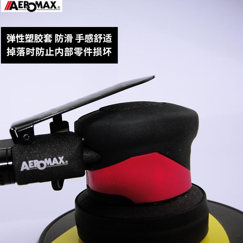 甄选气动抛光机台湾力善原装进口手持式6寸9MM偏心强力吸尘强力研