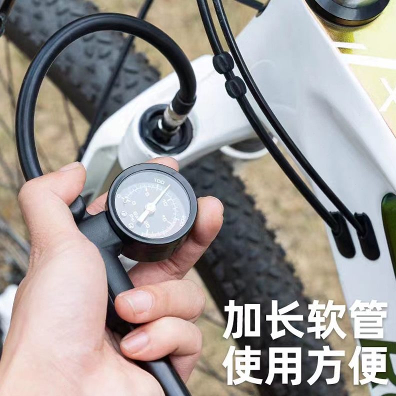 甄选百美压打气筒铝合金前叉气筒后胆避震器公路自行车筒300PSI