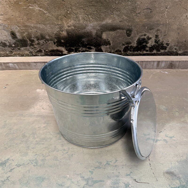 煤矿消防用50L开口镀锌铁桶 消防水桶 15L折叠式帆布水桶