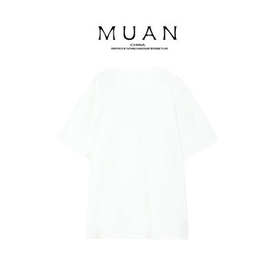 木岸muan重磅T夏季高级定制260克百搭短袖上衣T恤打底女DG3-8014