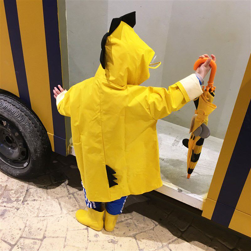 宝宝儿童雨衣女童男童幼儿园小孩小童雨披2-6岁恐龙秋冬防风加厚