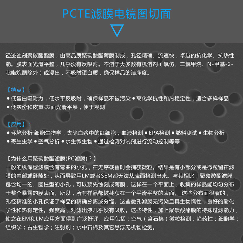 GVS聚碳酸酯滤膜 PCTE径迹蚀刻核孔膜 纳米级超滤膜脂质体过滤