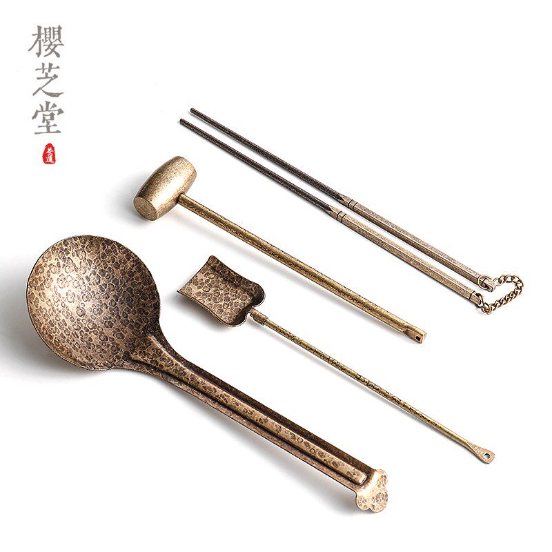 炭炉工具包橄榄炭铜筷子夹子炉扇炭钵不锈钢烤网乌榄炭鹅毛扇核碳