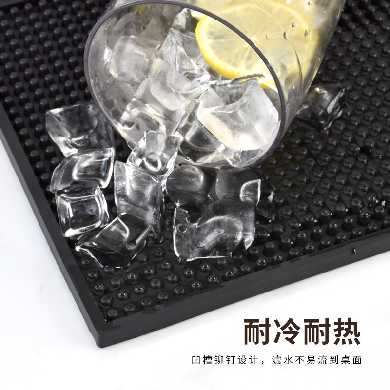 吧台垫酒吧隔水垫篆刻隔尘垫滤水防滑橡胶杯垫高脚酒杯垫软胶吧垫
