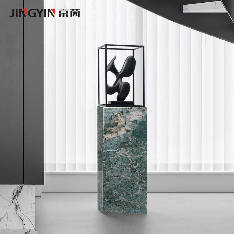 定制边几大理石底座落地雕塑摆台展示墩子置地式花架摆件岩板基座图片