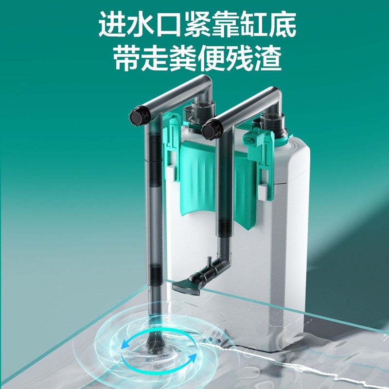 龟缸过滤器外置超静小型壁挂式过滤桶净水循环三合一鱼缸吸粪便器