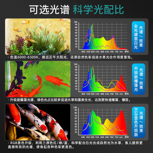 索迪水草灯欧丽斯筒灯鱼缸LED全光谱RGB草缸增艳金鱼爆藻出苔透镜