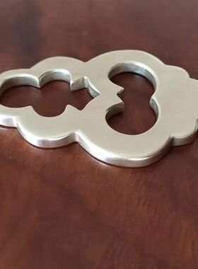 新中式抽屉门把手纯白铜拉手银色单孔小拉手衣柜橱柜书柜仿古拉手