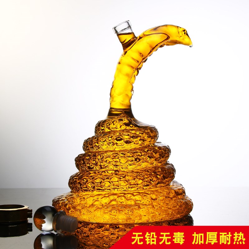 玻璃酒瓶12生肖动物造型蛇酒瓶药酒玻璃容器泡酒玻璃瓶1斤2斤酒瓶