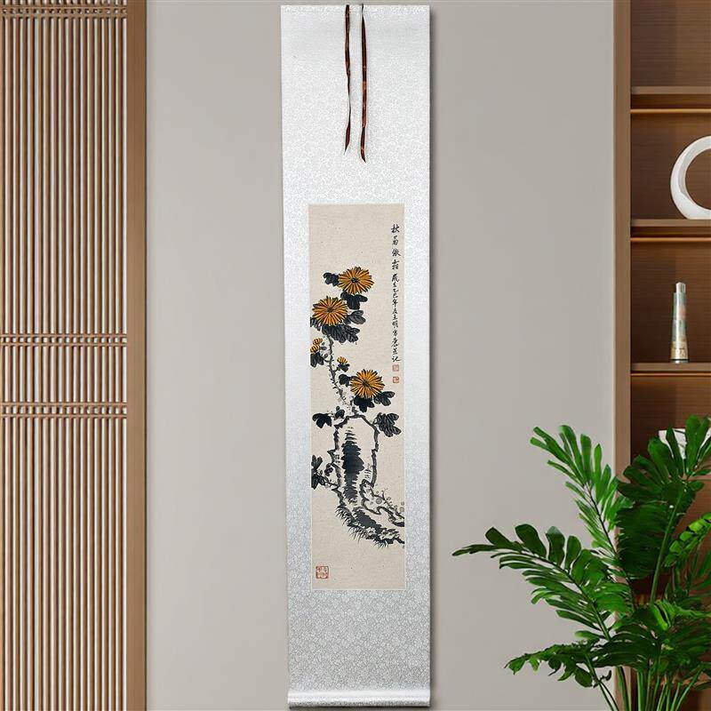 手绘国画梅兰竹菊高端卷轴挂画客厅书房办公室茶室装饰禅意画书画