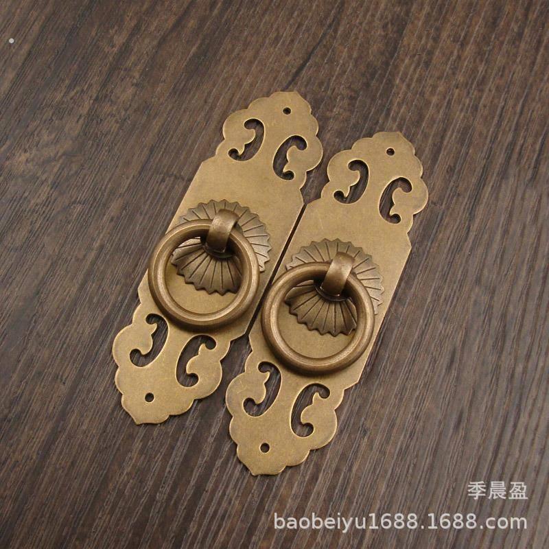 中式仿古纯铜把手古典家具明清橱柜书柜柜门拉环窗户复古全铜拉手