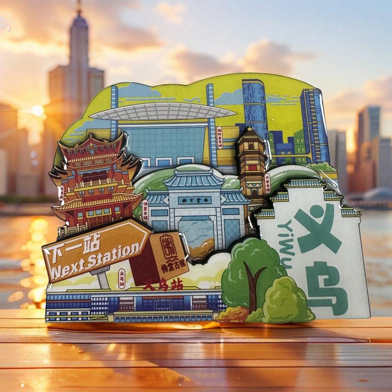 【义乌】中国城市浙江义乌文创冰箱贴磁铁旅游文创纪念品