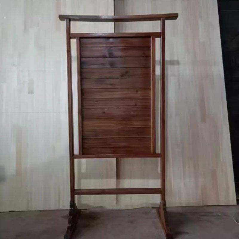 定制木质展示架户外广告牌移动防腐木宣传栏落地海报展示牌实木架