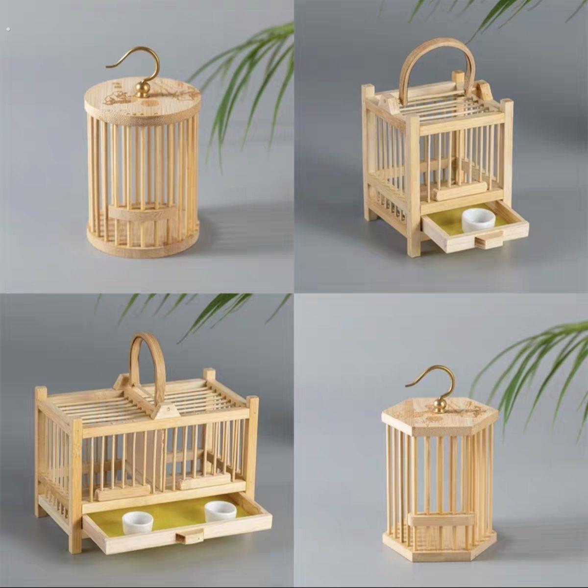 竹编蝈蝈笼子精品竹制鸣虫昆虫蚂蚱螳螂饲养盒箱罐别墅盒子竹笼