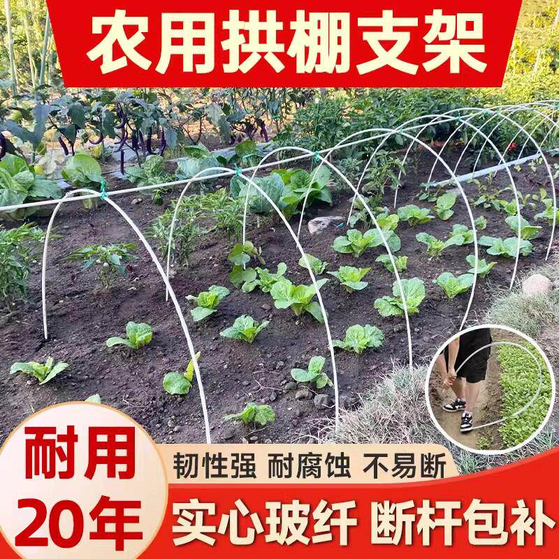 德国拱棚支架玻璃纤维拱杆加厚实心家蔬菜园棚骨架种菜农用大棚架