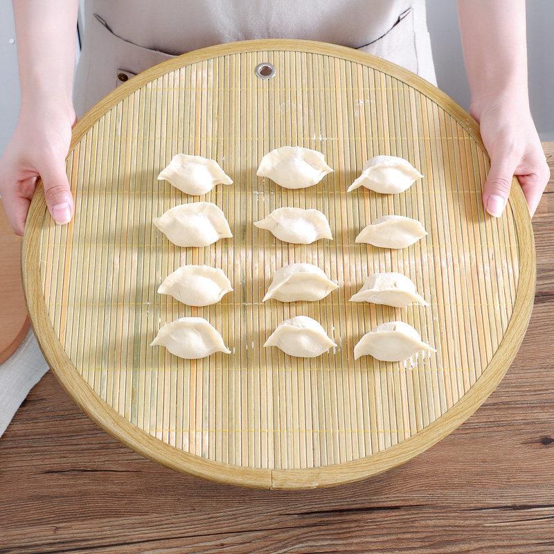 饺子托盘盖帘饺子帘放饺子篦子水饺放置盘家用锅排盖垫竹子编簸箕