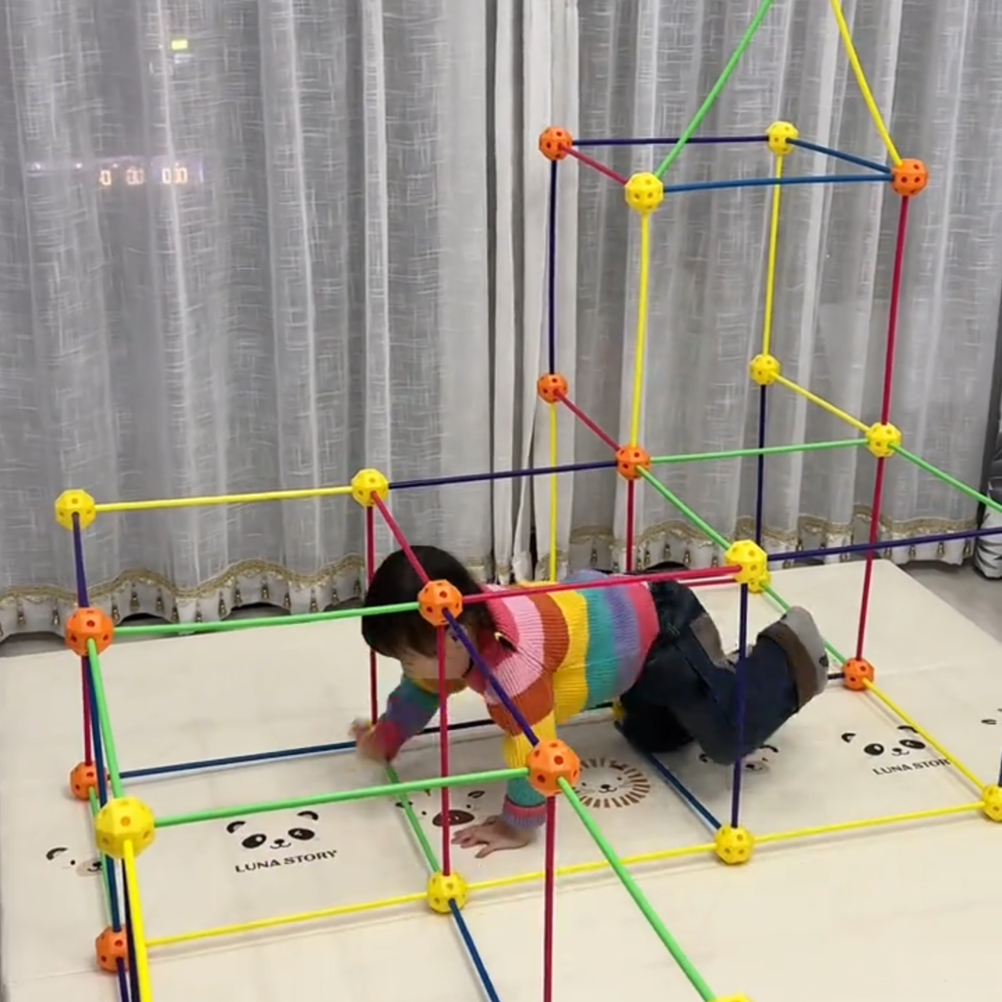 城堡3D几何建构玩具图形拼搭男六一儿童节立体空间积木拼插帐篷61