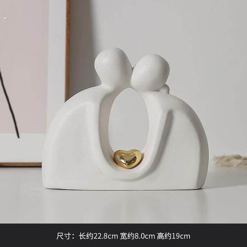 欧式恋人摆件幸福情侣结婚新婚送新人闺蜜朋友情人节生日实用白瓷