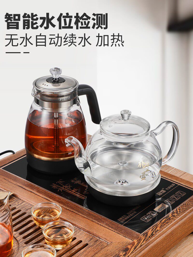 全自动底部上水电热烧水壶功夫抽水式加水煮泡茶具机茶台 冠熠 T3