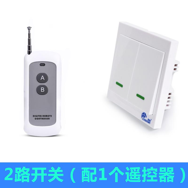 墙壁无线遥控开关面板220v单路86型单火线可穿墙一路双联带遥控器