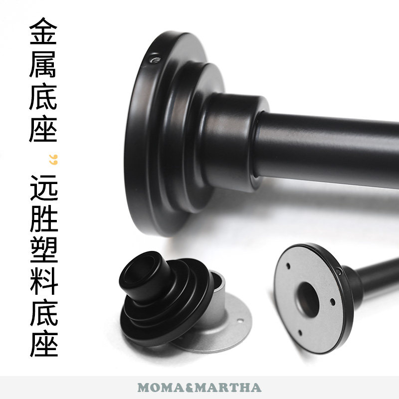 默玛EVA防水防霉浴帘套装L型卫生间洗澡免打孔弧形杆挂帘子隔断帘