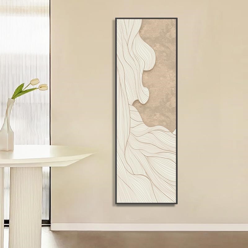 网红奶油风暗藏式拉推全身镜子装饰画抽艺术穿衣镜挂画高档试衣象