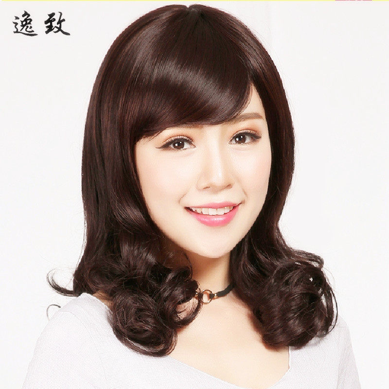 中老年真发假发女中长卷发大波浪真人发丝时尚妈妈假发套逼真自然