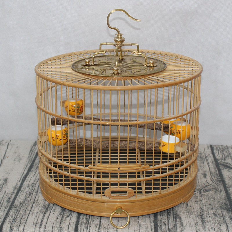老竹文鸟柳莺绣眼鸟笼皮料抛光抽屉精品笼黄雀芙蓉靛颏玉鸟鸟笼