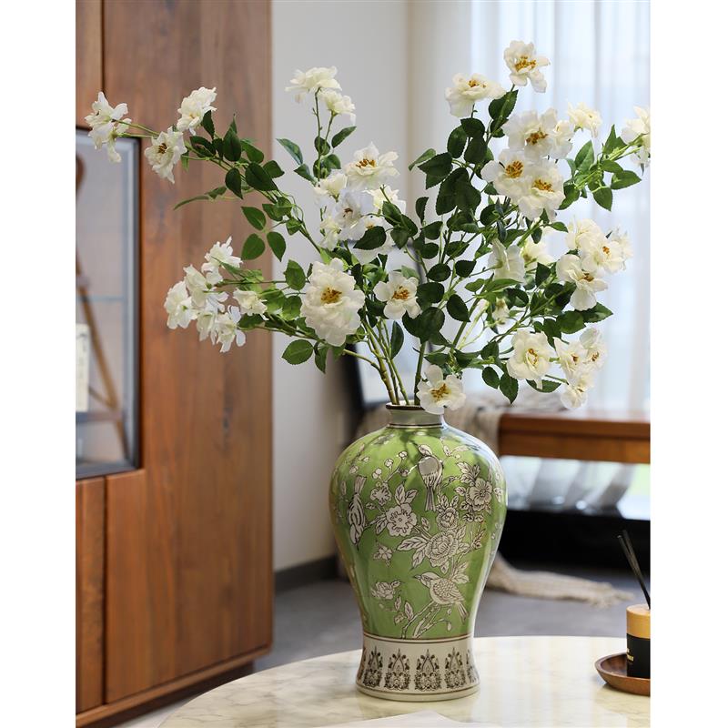 芙菡居品梅瓶手绘浮生若梦青花彩瓷花瓶水培鲜花摆件