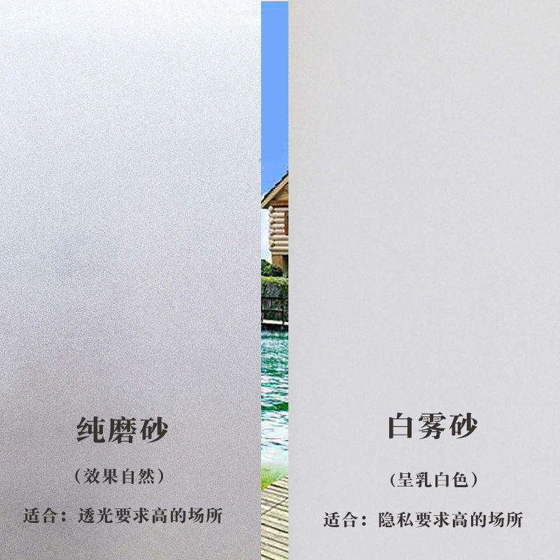 静电磨砂窗户贴纸防晒卫生间遮阳透光浴室防窥办公室玻璃门装饰膜