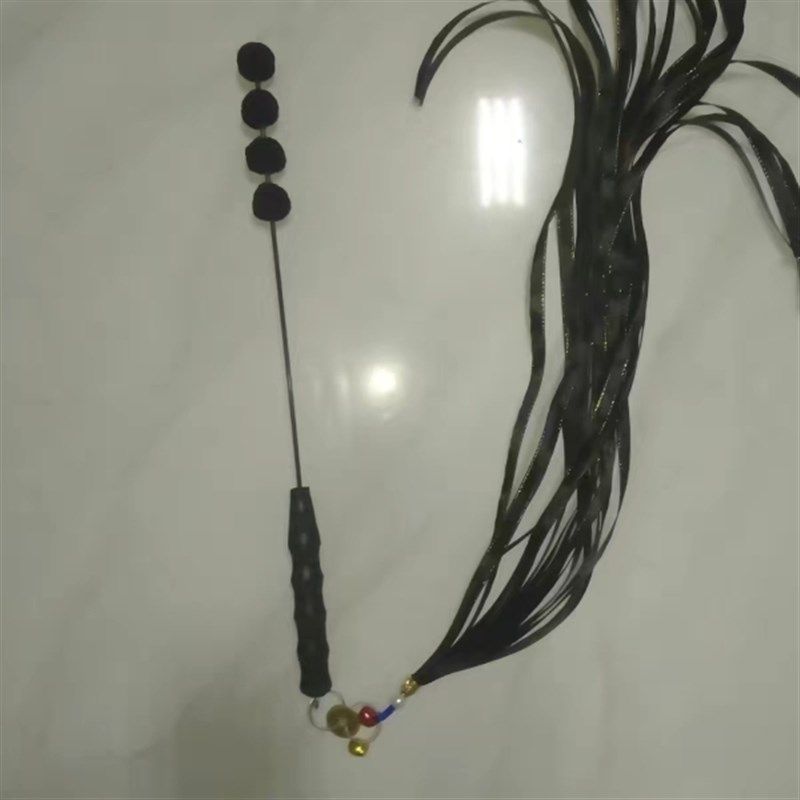 纯手工鼓鞭文王鼓鼓鞭碳纤维鞭杆实木防滑手柄毛球鼓鞭二神鼓鞭