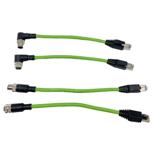M12连接器航空插头A-D型公母4芯8芯转RJ45网络屏蔽水晶头五类网线