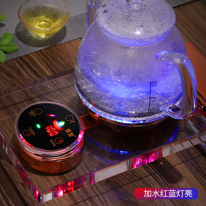 全自动底部上水电热水壶茶台烧水壶泡茶专用一体水晶玻璃茶具茶壶