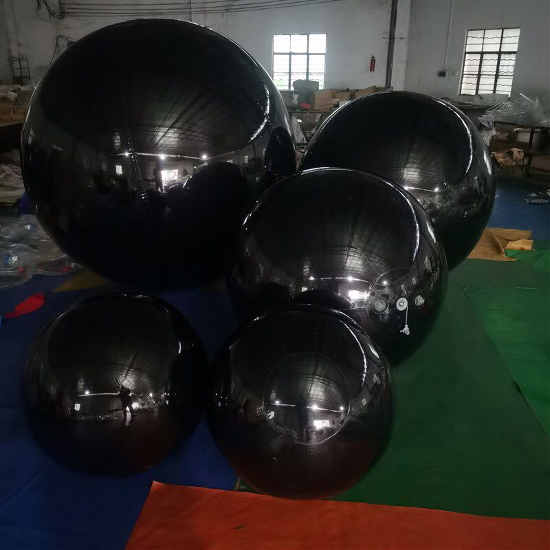 耶诞装饰彩色透明球蓝色吊球反光球炫彩透明球充气PVC炫彩镜面球