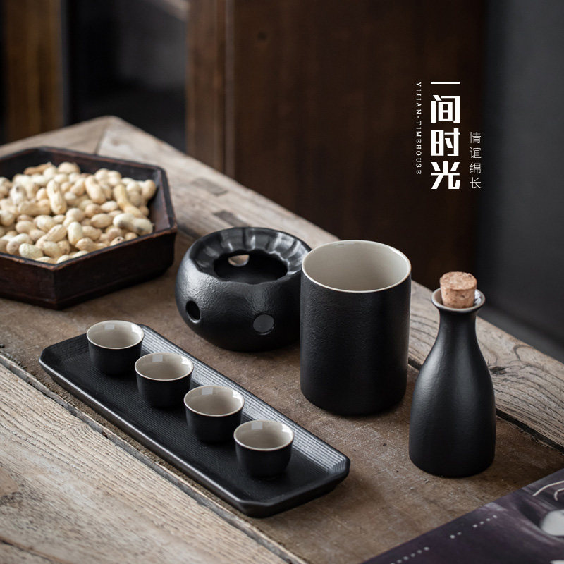 日式禅意清酒酒具套装陶瓷温酒器黄酒烫酒壶分酒器家用小酒盅酒杯