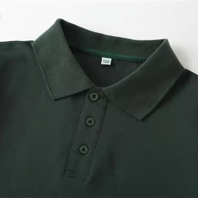 依顿英伦风夏季小学生墨绿色班服polo衫 女童纯绿短袖T恤校服