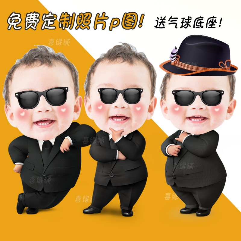 百日宴布置宝宝周岁满月百天生日海报气球装饰kt板迎宾水牌定制