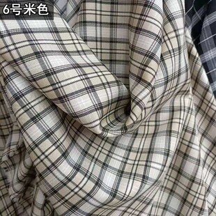 春夏高档弹力TR英伦风格子布料西装裤子连衣裙马面裙时装面料手工