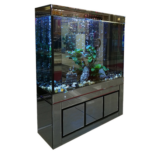 鱼缸客厅大型家用水族箱隔断墙落地过滤免换水生态超白玻璃金鱼缸