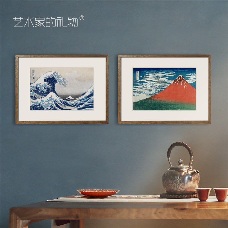葛饰北斋 浮世绘版画 神奈川冲浪里客厅餐厅装饰画玄关日式挂画